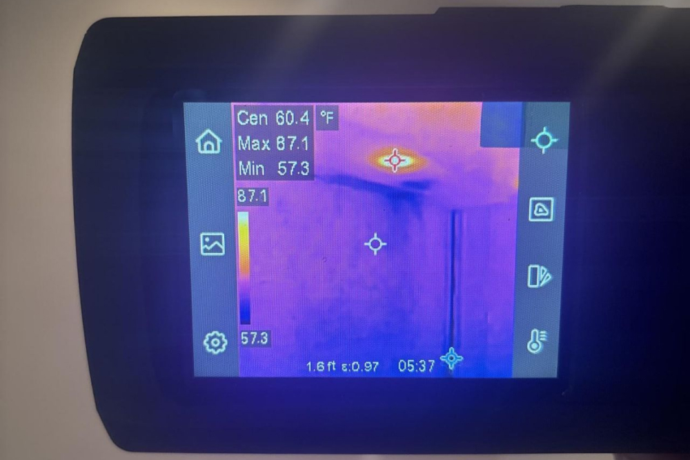 Behind drywall and Insulation